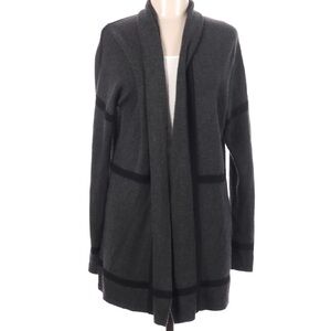 Ellen Tracy gray black long‎ sleeve cardigan medium